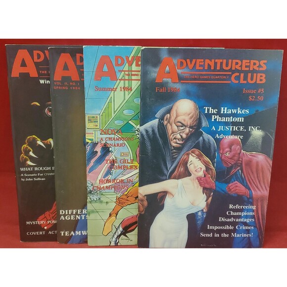 Adventurers Club Hero Games Quarterly Lot of 4 Magazines - Picture 1 of 5